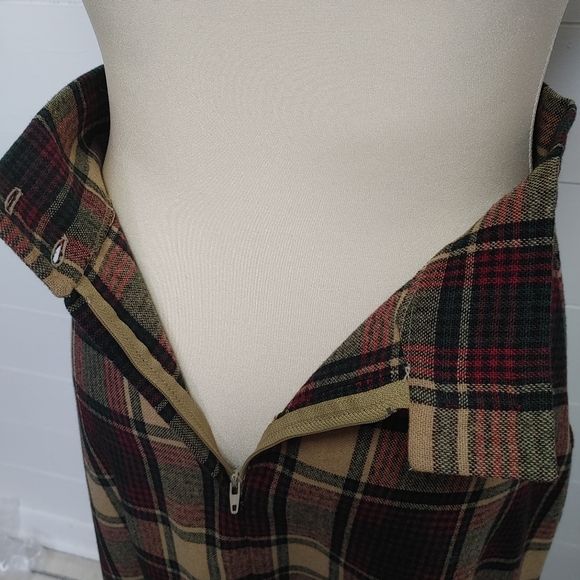 Vintage plaid wool maxi skirt size XS - Picture 6 of 8